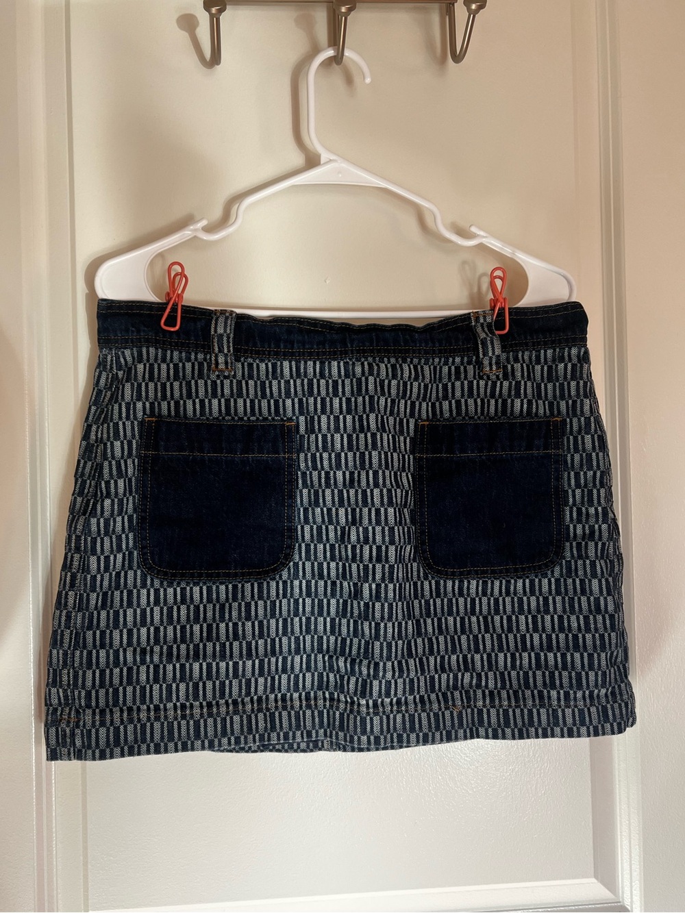 Madewell Denim Printed Pattern Mini Skirt with Front Pockets - Size 29